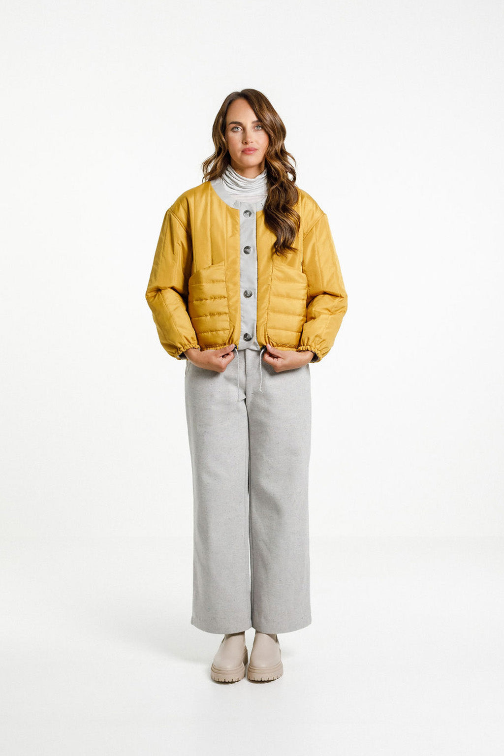 Pattern puffer outlet jacket